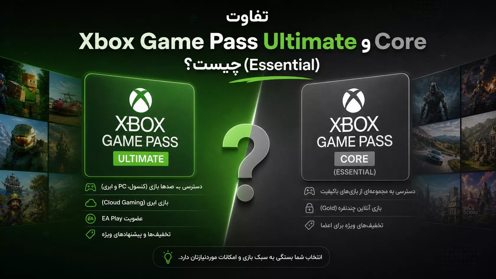 تفاوت دقیق Xbox Game Pass Ultimate با Core (Essential) چیست؟
