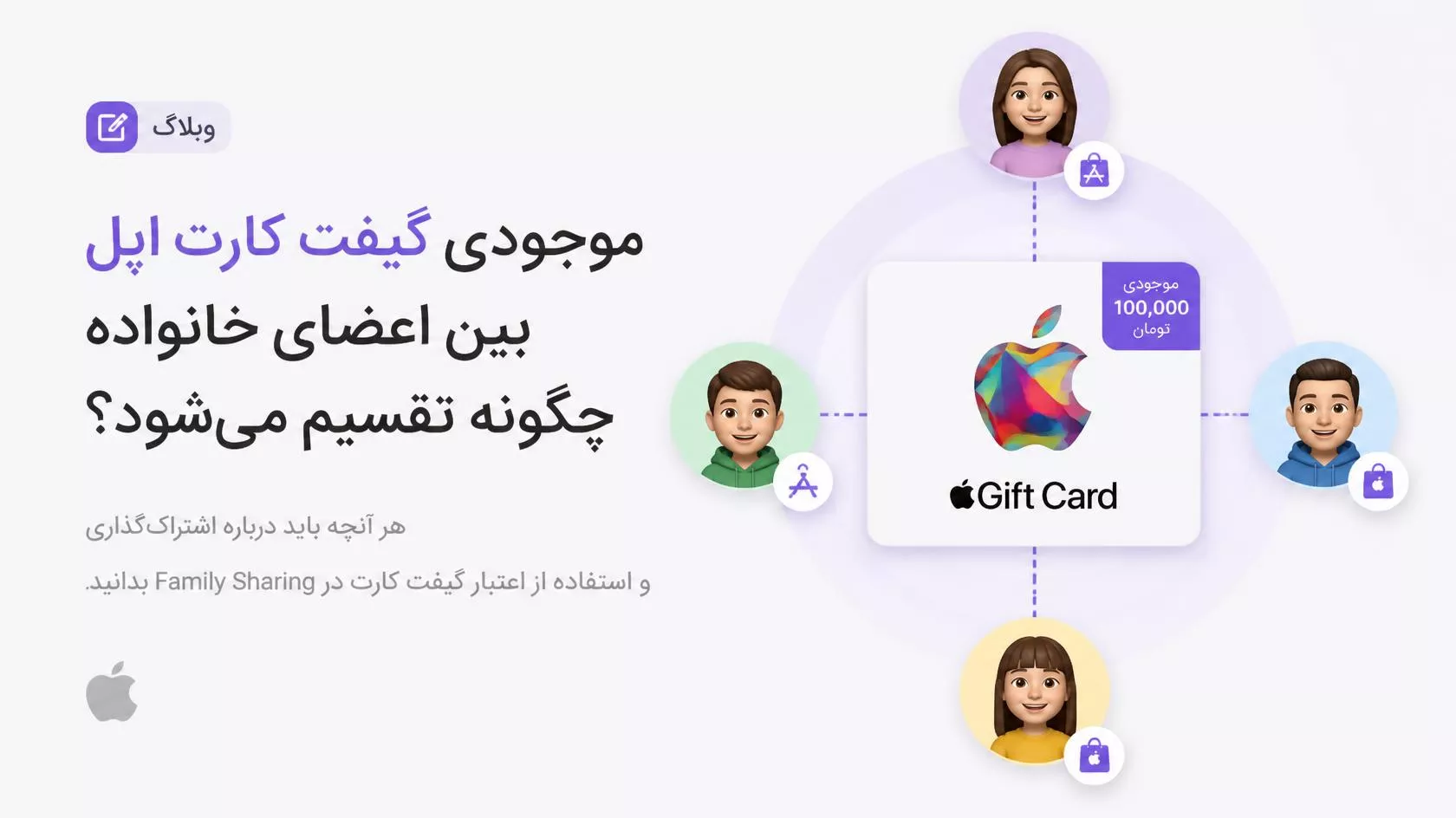 چطور موجودی گیفت کارت اپل بین اعضای Family Sharing تقسیم می‌شود؟