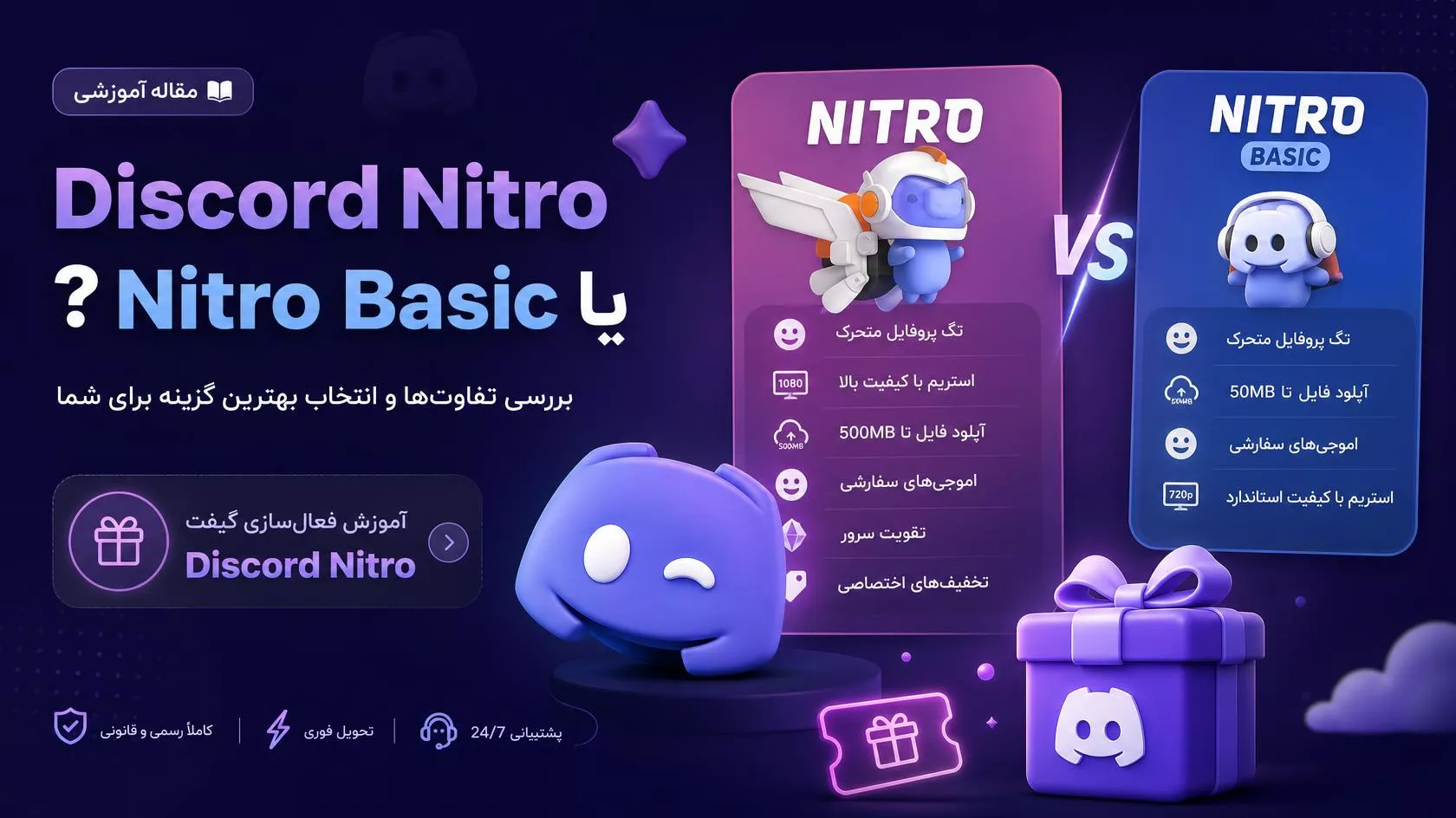 Discord Nitro یا Nitro Basic؟ تفاوتها و آموزش فعالسازی هدیه